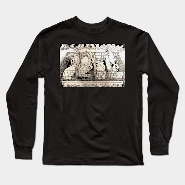 Mostly Awful Rabbits Long Sleeve T-Shirt by Pudding Bat